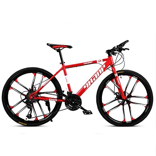Mountain Bike : CDBK Off-Road Mountain Bike, 30-Speed Shiftable 26-Inch Shock Absorption Ultra-Light One-Wheel Road Racing Student Shift Bicycle Red