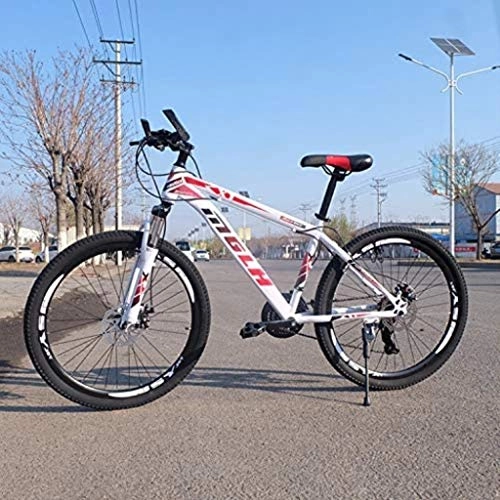 Mountain Bike : Ceiling Pendant Adult-bcycles BMX Mountain Bicycle, Full Suspension Mountain Bike Disc Brakes 26 Inches 24 Speed Adult Bicycle (Color : White)