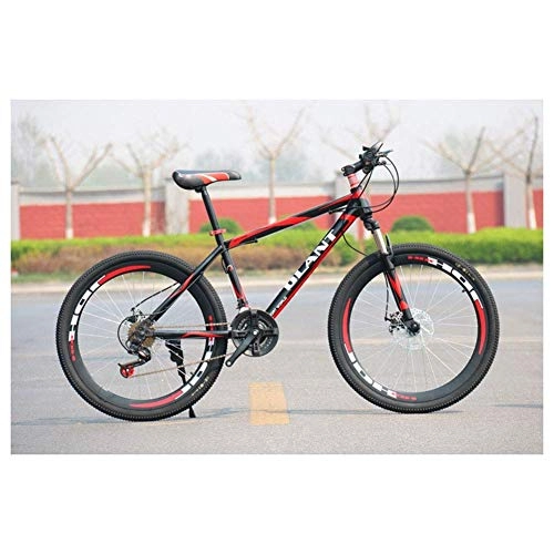 Mountain Bike : CENPEN Outdoor sports 2130 Speeds Mountain Bike 26 Inches Spoke Wheel Fork Suspension Dual Disc Brake MTB Tire Bicycle (Color : Red, Size : 21 Speed)