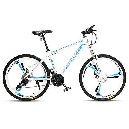 Mountain Bike : Chengke Yipin Mountain bike bicycle Variable speed adult bicycle 26 inch 24 speed One wheel High carbon steel frame Student youth shockproof mountain bike-blue