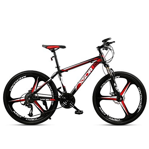Mountain Bike : Chengke Yipin Outdoor mountain bike Student bicycle 24 inch One wheel Spring front fork High carbon steel frame Double disc brakes City road bike-red_21 speed