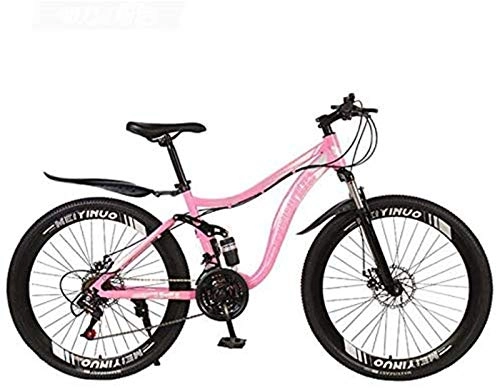 Mountain Bike : CLOTHES Commuter City Road Bike 26 Inch Mountain Bike Bicycle, Full Suspension High Carbon Steel Frame MTB Bike with Adjustable Seat, PVC Pedals And Mountain Tires, Double Disc Brake Unisex