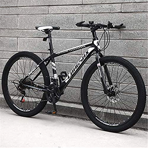 Mountain Bike : Commuter City Road Bike Mountain Bike for Men Woman, High-Carbon Steel Frame Mountain Bike, Front Suspension Mountain Bicycle with Adjustable Saddle Unisex ( Color : B , Size : 26 inch 27 speed )