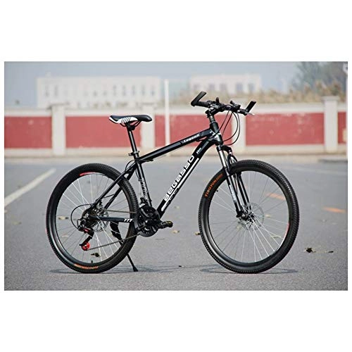 Mountain Bike : COSCANA 21-27 Speed 26" Mountain Bike High Carbon Steel Frame With Front Suspension Disc Brake Outdoor Bikes For Men And WomenBlack-21 Speed