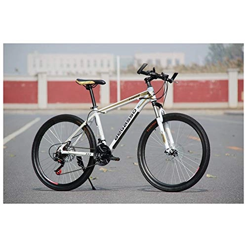 Mountain Bike : COSCANA 21-27 Speed 26" Mountain Bike High Carbon Steel Frame With Front Suspension Disc Brake Outdoor Bikes For Men And WomenGold-21 Speed