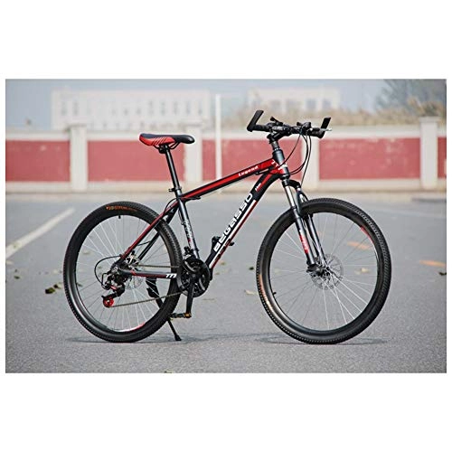 Mountain Bike : COSCANA 21-27 Speed 26" Mountain Bike High Carbon Steel Frame With Front Suspension Disc Brake Outdoor Bikes For Men And WomenRed-21 Speed