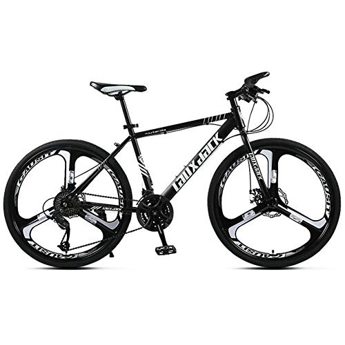 Mountain Bike : COSCANA 21-30 Speed Mountain Bikes, 26 Inch MTB, High Carbon Steel Frame Mountain Bicycle With Dual Disc Brake For Men And WomenBlack-24 Speed