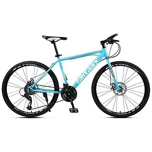 Mountain Bike : COSCANA 26" Mountain Bicycle With 21-30 Speed Mountain Bike With Dual Disc Brake, Lightweight 17" High Carbon Steel Frame MTBBlue-21 Speed