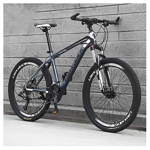 Mountain Bike : COSCANA Adult Mountain Bikes 26 Inch 21-30 Speed Mountain Bike Front Suspension MTB Bikes For Men And Women With Double Disc BrakeGray-30 Speed