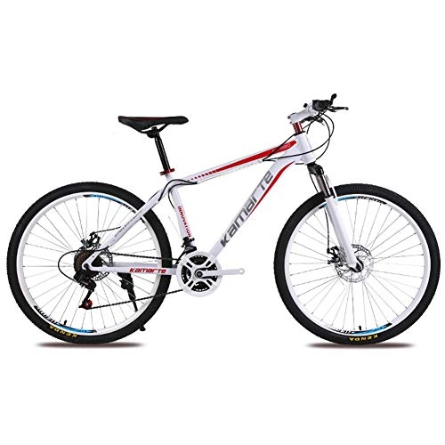 Mountain Bike : COSCANA Mens Mountain Bike, Front Suspension, 21-27 Speed, 26-Inch Wheels, 17-Inch High Carbon Steel Frame With Dual Disc Brake MTBRed-24 Speed