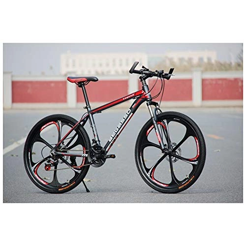 Mountain Bike : COSCANA Mountain Bike 26" 21-27 Speed Suspension Fork Anti-Slip Outdoor Bicycle With Dual Disc Brake And High Carbon Steel Frame MTBRed-21 Speed