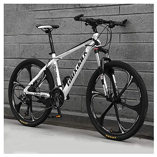 Mountain Bike : COSCANA Mountain Bike 26 Inch 21-30 Speed ​​Bicycle, MTB With Dual Disc Brakes, Front Suspension, Mountain Bikes for Adult and TeensWhite-21 Speed