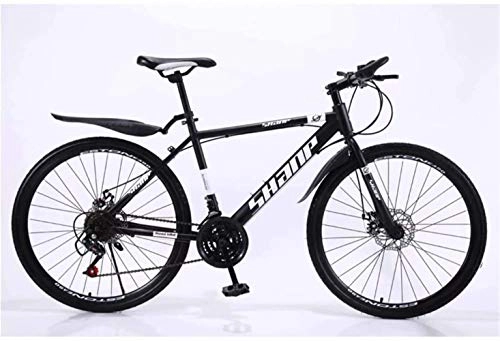 Mountain Bike : Country Mountain Bike 24 / 26 Inch Double Disc Brake, Adult MTB Country Gearshift Bicycle Hardtail Mountain Bike, with Adjustable Seat Carbon Steel Black Spoke Wheel, 30-stage shift, 26inches