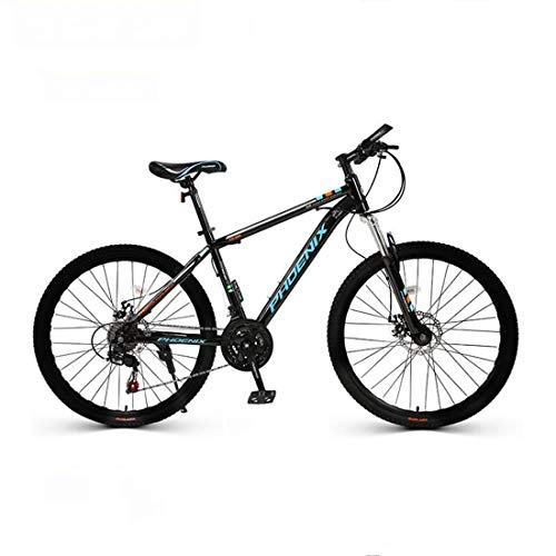 Mountain Bike : CPY-EX 26 Inch Men's Mountain Bikes, High-Carbon Steel Hardtail Mountain Bike, Mountain Bicycle with Front Suspension Adjustable Seat, 24 Speed, Black Spoke, A