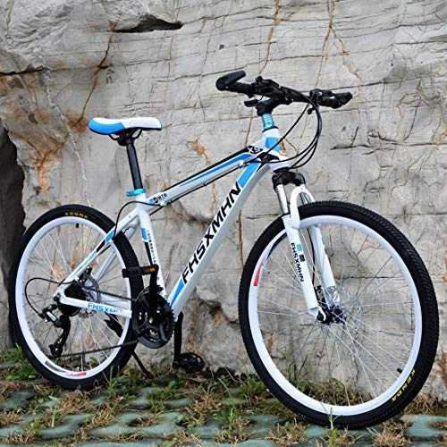 Mountain Bike : CPY-EX 26Inch Mountain Bike Bicycle Variable Speed Integrated Wheel Double Disc Brake Shock Absorption Male And Female Students Adult Children Off-Road Racing, A, 21