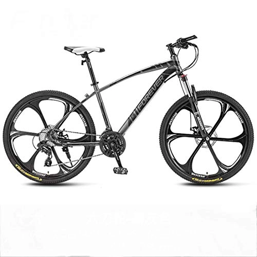 Mountain Bike : CPY-EX 26inch Mountain Bikes, Men's Dual Disc Brake Mountain Bike, Bicycle Adjustable Seat, High-Carbon Steel Frame, 21 / 24 / 27 / 30 Speed, 6 Spoke(White, Red, Blue, Black), A, 30