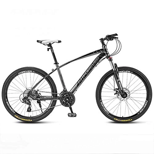 Mountain Bike : CPY-EX 27.5 inch Wheels Mountain Bike Daul Disc Brakes 21 / 24 / 27 / 30 Speed Mens Bicycle Front Suspension MTB (White, Red, Blue, Black), Black, 30