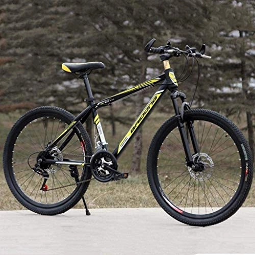 Mountain Bike : CSS 26 inch Mountain Bikes, High-Carbon Steel Hard Tail Bike, Off-Road Bicycle Adjustable Seat, High Carbon Steel Frame, Double Shock Absorption 7-2, Black Yellow