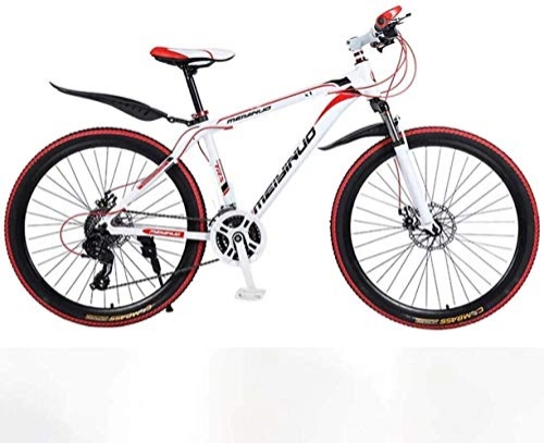 Mountain Bike : CSS 26In 24-Speed Mountain Bike for Adult, Lightweight Aluminum Alloy Full Frame, Wheel Front Suspension Mens Bicycle, Disc Brake 6-11, Red 1