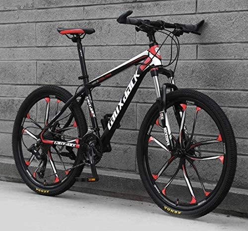 Mountain Bike : CSS Adult Mountain Bike 26 inch 21 / 24 / 27 / 30 Speed Oil Disc One Wheel Off-Road Speed Bicycle Male Student Shock Bicycle 6-6, 10 Black Red, 27