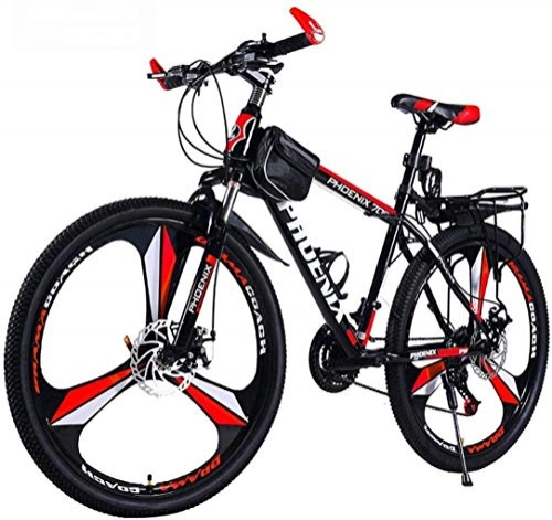 Mountain Bike : CSS Mountain Bike, 26 Inches Wheels Bicycle, Double Disc Brake System, 21 / 24 / 27 Speed MTB, (Black Red, Black Blue, White Red, White Blue) 7-2, 27