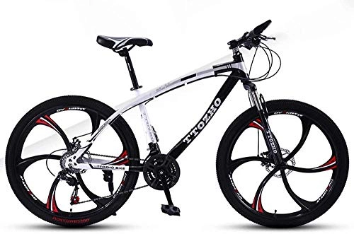 Mountain Bike : CSZZL Bicycles Adult Mountain Bike Men And Women Road Bikes Summer Travel Outdoor Bicycle Student Bicycle Double Shock Disc Brake Speed Adjustable Bicycle-Six knives White black_27 speed-24 inches