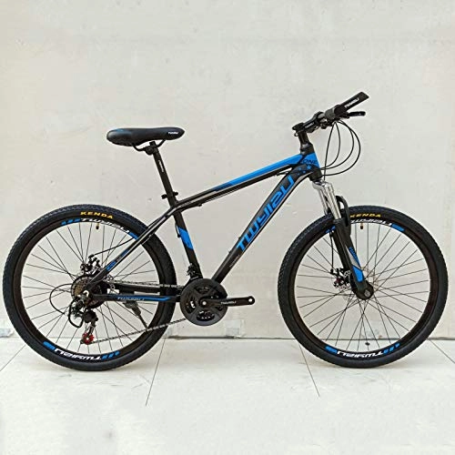 Mountain Bike : CXQ 26 Inch Adult Mountain Bikes, Lightweight Aluminum Alloy Frame, shock-absorbing 21-speed Country Speed Bicycle Used for Commuting to Get off Work, Black blue