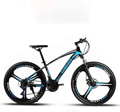 Mountain Bike : CXY-JOEL 26 inch Adult Mountain Bike Double Disc Brake Bikes Beach Snowmobile Bicycle Upgrade High-Carbon Steel Frame Aluminum Alloy Wheels-Red_21 Speed, Blue