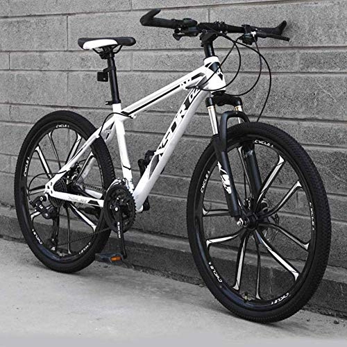 Mountain Bike : CXY-JOEL Mens Adult Mountain Bike Lightweight High-Carbon Steel Frame Snowmobile Bikes Double Disc Brake Beach Bicycle 24 inch Wheels-D_21 Speed