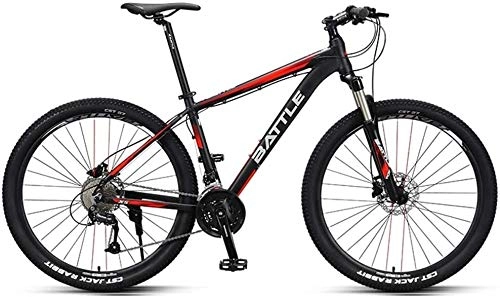 Mountain Bike : CYSHAKE 27.5 inch Mountain Bikes, Adult Men Hardtail Mountain Bikes, Dual Disc Brake Aluminum Frame Mountain Bicycle, Adjustable Seat, Red, 30 Speed Suitable for Men and Women, Cycling and Hiking Comfor