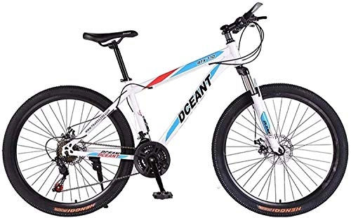 Mountain Bike : CYSHAKE Movement Student Hardtail Mountain Bikes Carbon Steel 26 Inch Outroad Bicycles, 24 Speed MTB, Double Disc Brake, SuspensionAnti-Slip Outdoor cycling