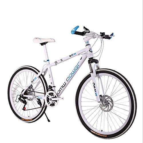 Mountain Bike : CYXYXXYX Bicycle 26'' Mountain Bike, 24 Speed Mountain Bike Double Disc Brake Aluminum Frame with Disc Brakes Cycling Racing White