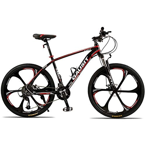 Mountain Bike : CYXYXXYX Cycling Unisex Mountain Bike 24 Speeds 26Inch 6-Spoke Wheels Aluminum Frame Bicycle with Disc Brakes And Suspension Fork 170 * 85cm, Red