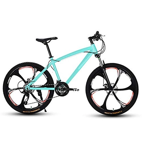 Mountain Bike : D&XQX 26 Inch Mountain Bikes, Men's Dual Disc Brake Hardtail Mountain Bike, Bicycle Adjustable Seat, High-Carbon Steel Frame, 6 Spoke, 21 speed