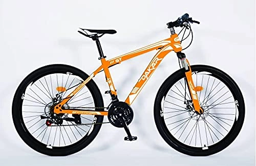 Mountain Bike : Dakar Gt Adult Mountain Bike 29-Inch Wheels, Mens, Womens, Kids 19-Inch Steel Frame, Shimano 21 Speed Gears, Disc Brakes (Orange)
