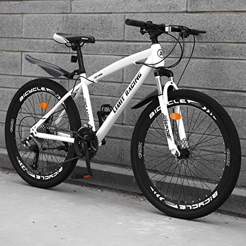 Mountain Bike : DGAGD 24 inch mountain bike bicycle adult one wheel variable speed 40 knife wheel bicycle-white_27 speed