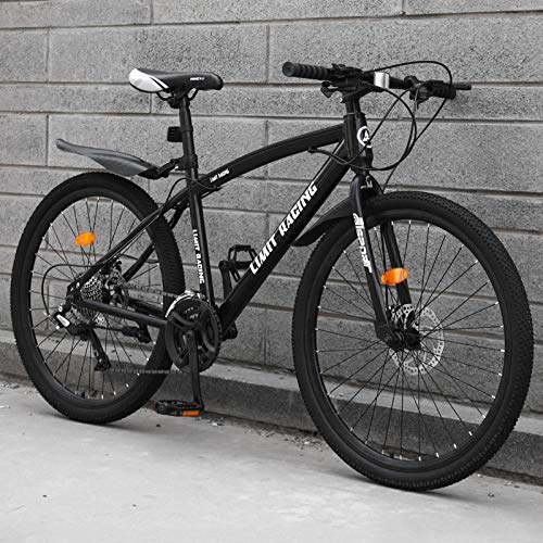 Mountain Bike : DGAGD 24 inch mountain bike bicycle adult one-wheel variable speed spoke wheel bicycle-black_24 speed