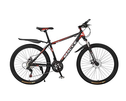 Mountain Bike : DGAGD 24 inch mountain bike bicycle male and female adult variable speed spoke wheel shock absorbing bicycle-Black red_21 speed