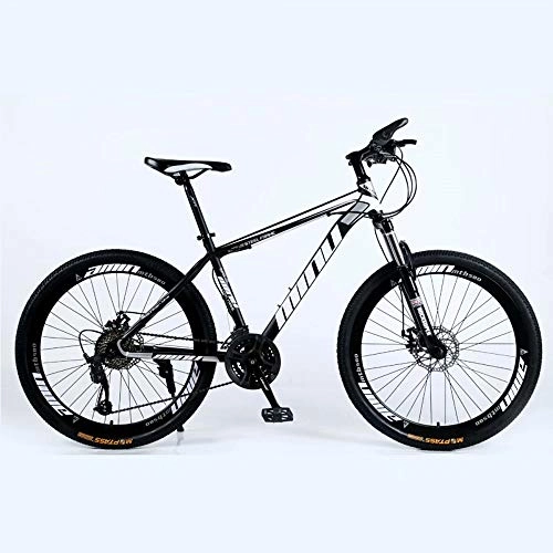 Mountain Bike : DOMDIL- Country Mountain Bike 26 Inch, Adult MTB, Hardtail Bicycle with Adjustable Seat, Thickened Carbon Steel Frame, Black, Spoke Wheel, 21-stage shift