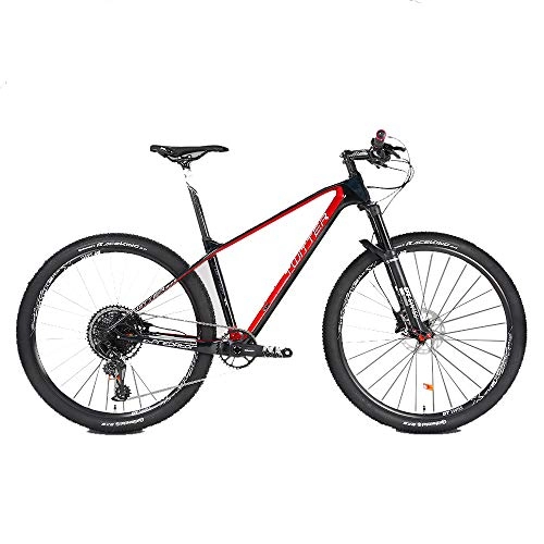 Mountain Bike : DRAKE18 Carbon fiber mountain bike, 29 inch 12-speed gear GX double disc brakes men's cross-country climbing adult ladies outdoor riding, A, 29in*19in