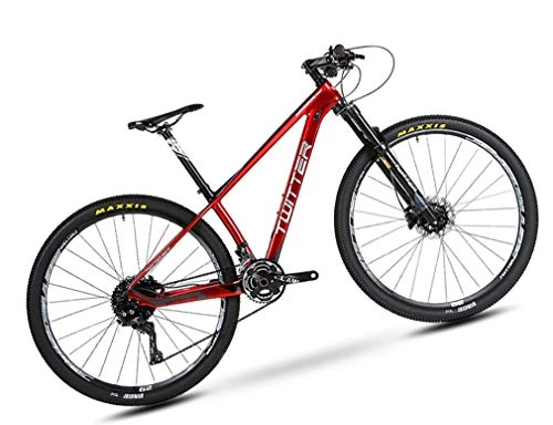 Mountain Bike : DUABOBAO Mountain Bike, Suitable For Young Adults, White / Red, M8000-22 Speed (33 Speed) Large Set Standard, 29 Inch Large Wheel Diameter, Carbon Fiber Material, Red, 19