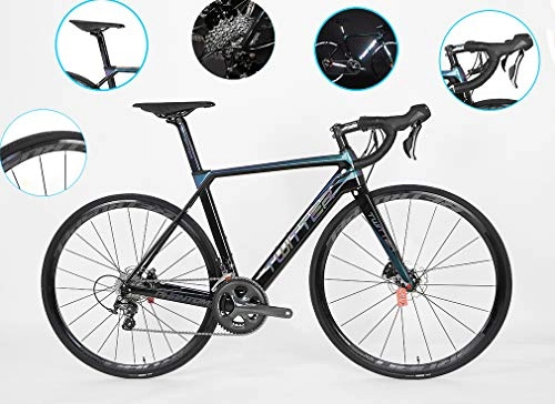 Mountain Bike : DUABOBAO Road Bike, Ultra-Light 8.5KG High-Mode Carbon Fiber 700C Mountain Bike, All Within The Line, Colorful Color, 20-Speed, Suitable For The Height Of The Crowd, B, 45CM