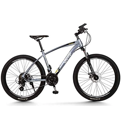 Mountain Bike : DULPLAY Mountain Bikes, Unisex 24 Speed Shock Dual Disc Brakes Adult Bicycle, Luxury Road Bicycles Fat Tire Aluminum Frame A 26inch(165-185cm)