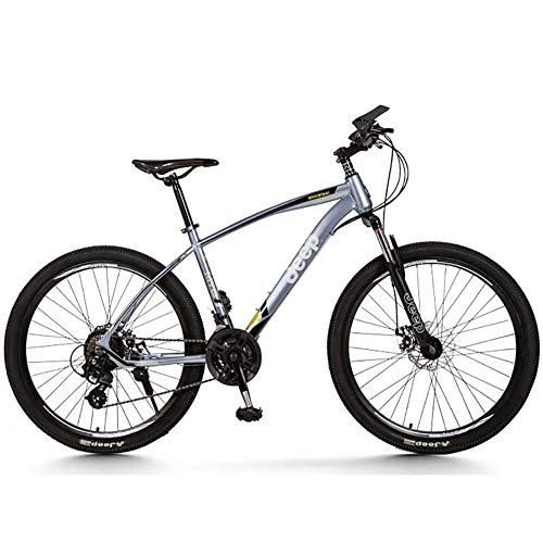 Mountain Bike : DULPLAY Mountain Bikes, Unisex 24 Speed Shock Dual Disc Brakes Adult Bicycle, Road Bicycles Fat Tire Aluminum Frame A 24inch(155-175cm)