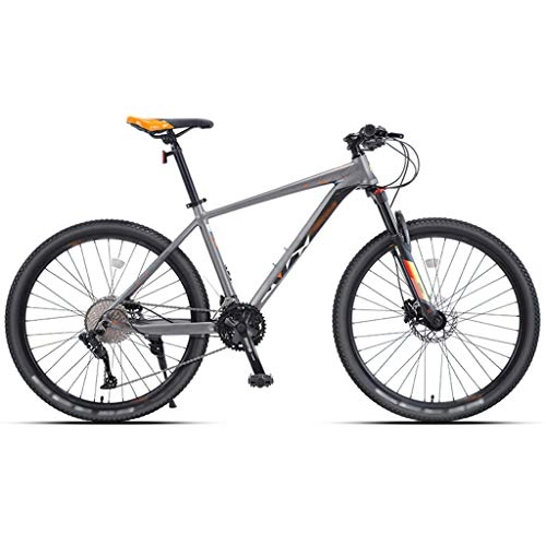 Mountain Bike : DXIUMZHP Dual Suspension 33 Speed Aluminum Alloy Mountain Bike, Oil Disc Brake Highway Bicycle, Ultra-light Unisex MTB, 26-inch Wheels (Color : 33-speed orange, Size : 26 inches)