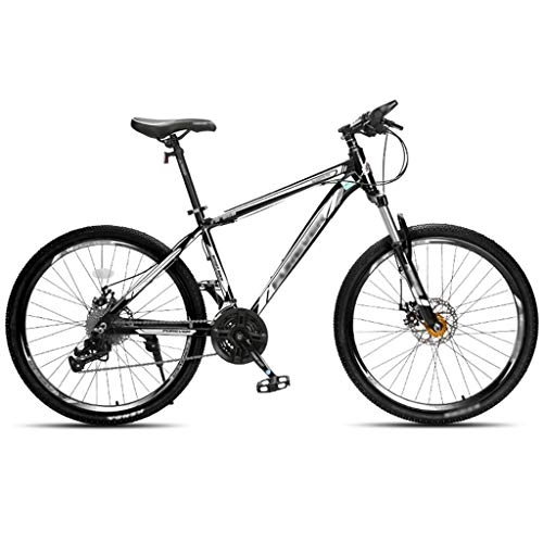 Mountain Bike : DXIUMZHP Dual Suspension Mountain Bike, Variable Speed Light Road Bike, Double Shock Absorption Off-road, 24-speed, 24 / 26 Inch Wheels, With Lock-Out Suspension Fork (Color : Black, Size : 26 inches)