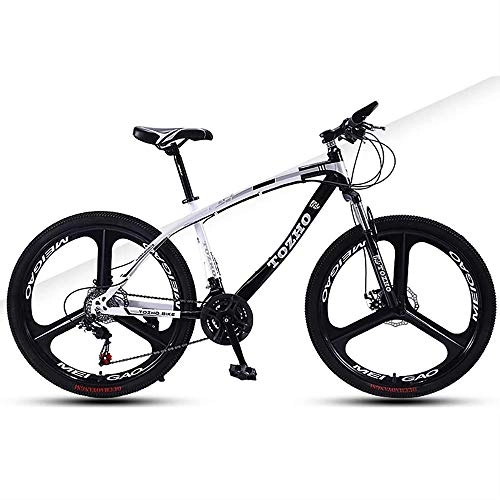 Mountain Bike : EAHKGmh Kids Bike 24 Inch Variable Speed Mountain Bikes with Shock Absorption High Carbon Steel Frame Off-Road Dual Disc Brakes Bicycle for Adult Teenage Student (Color : Black, Size : 24 speed)