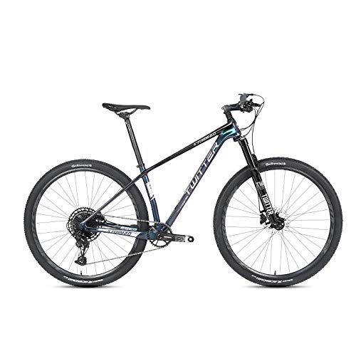 Mountain Bike : Edman Mountain bike, oil brake, discoloration, carbon fiber bike, 12-speed off-road mountain bike, suitable for adult men and women-Discoloration black_29 inch * 19 inch