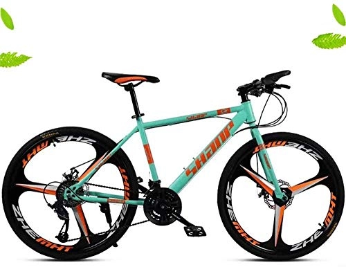 Mountain Bike : Electric Bike 26 Inches Folding Fat Tire Snow Bike Mountain Bikes, Men's Dual Disc Brake Mountain Bike, Bicycle Adjustable Seat (Color : Green, Size : 24 speed)