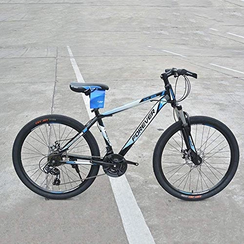 Mountain Bike : EMPTY Men Women Hardtail Mountain Bike 24'' 26'' Wheels Carbon Steel Frame 24 Speed Double disc brake, Blue, 26 inches (Color : Blue, Size : 26 inches)